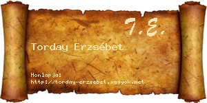 Torday Erzsébet névjegykártya